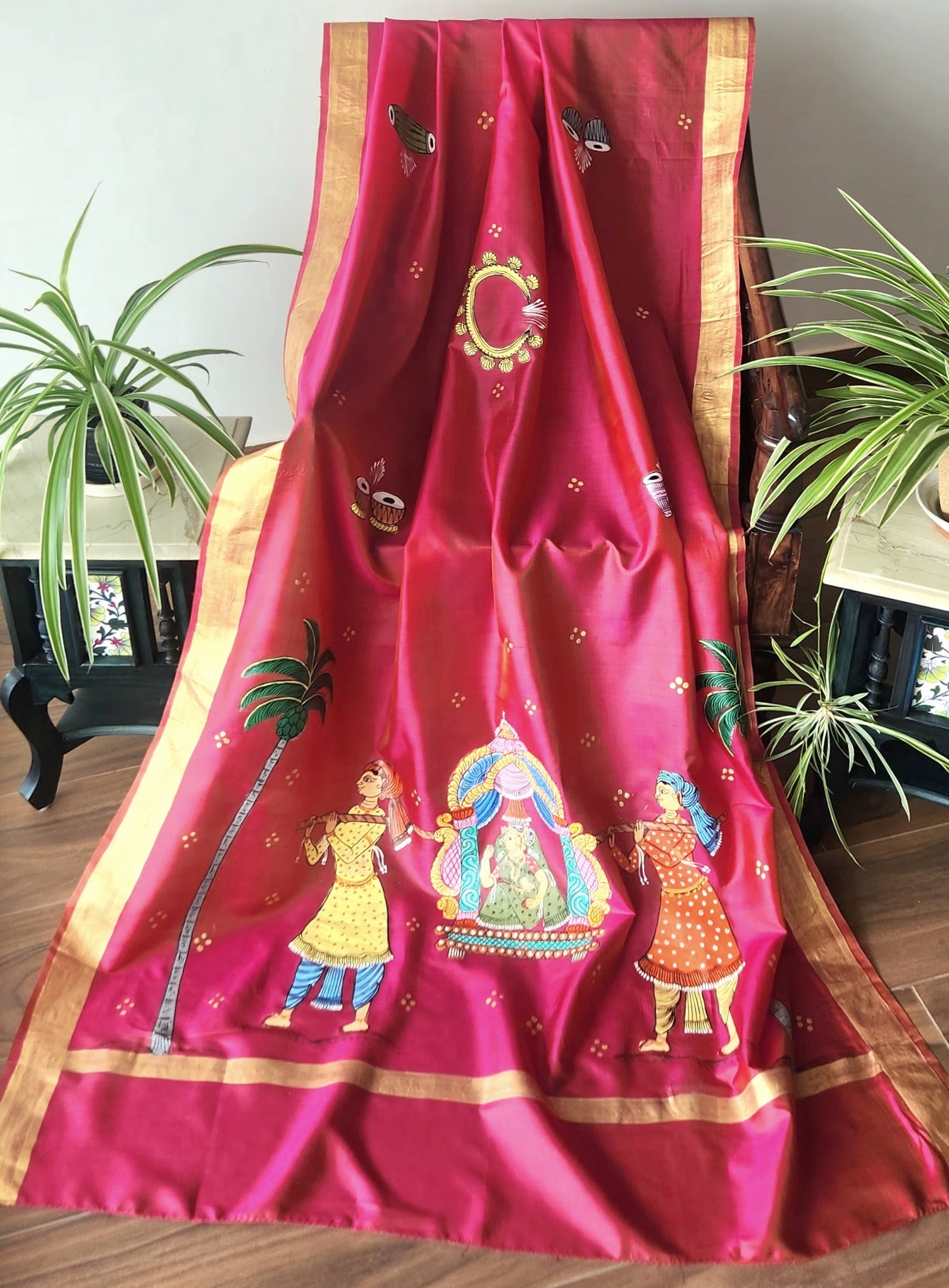 Pattachitra dupatta pink dupatta dulhan dupatta wedding shopping wedding dupatta