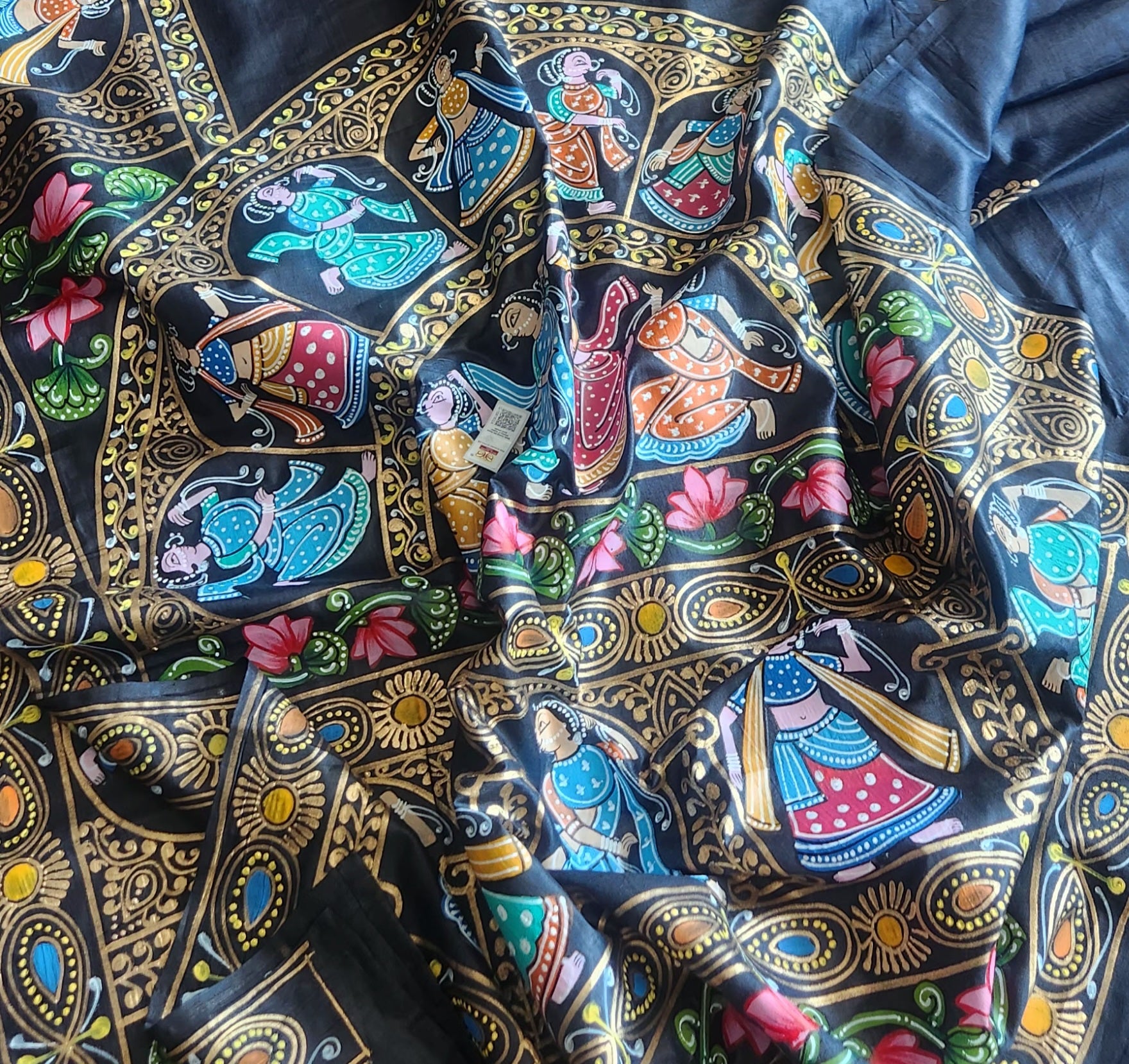 Pattachitra saree silk saree black saree designer saree wedding saree