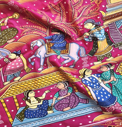 PATTACHITRA HANDPAINTED SAREE - DULHAN