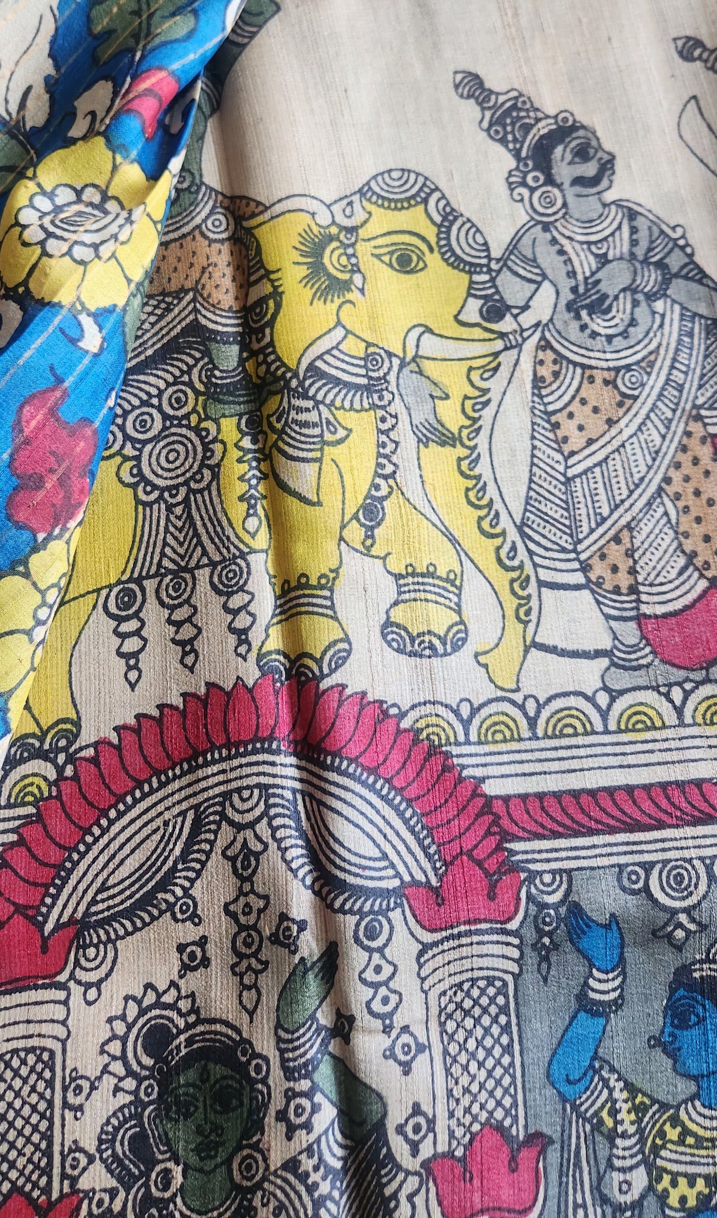 Pen kalamakari saree designer saree handmade saree Saraswati saree