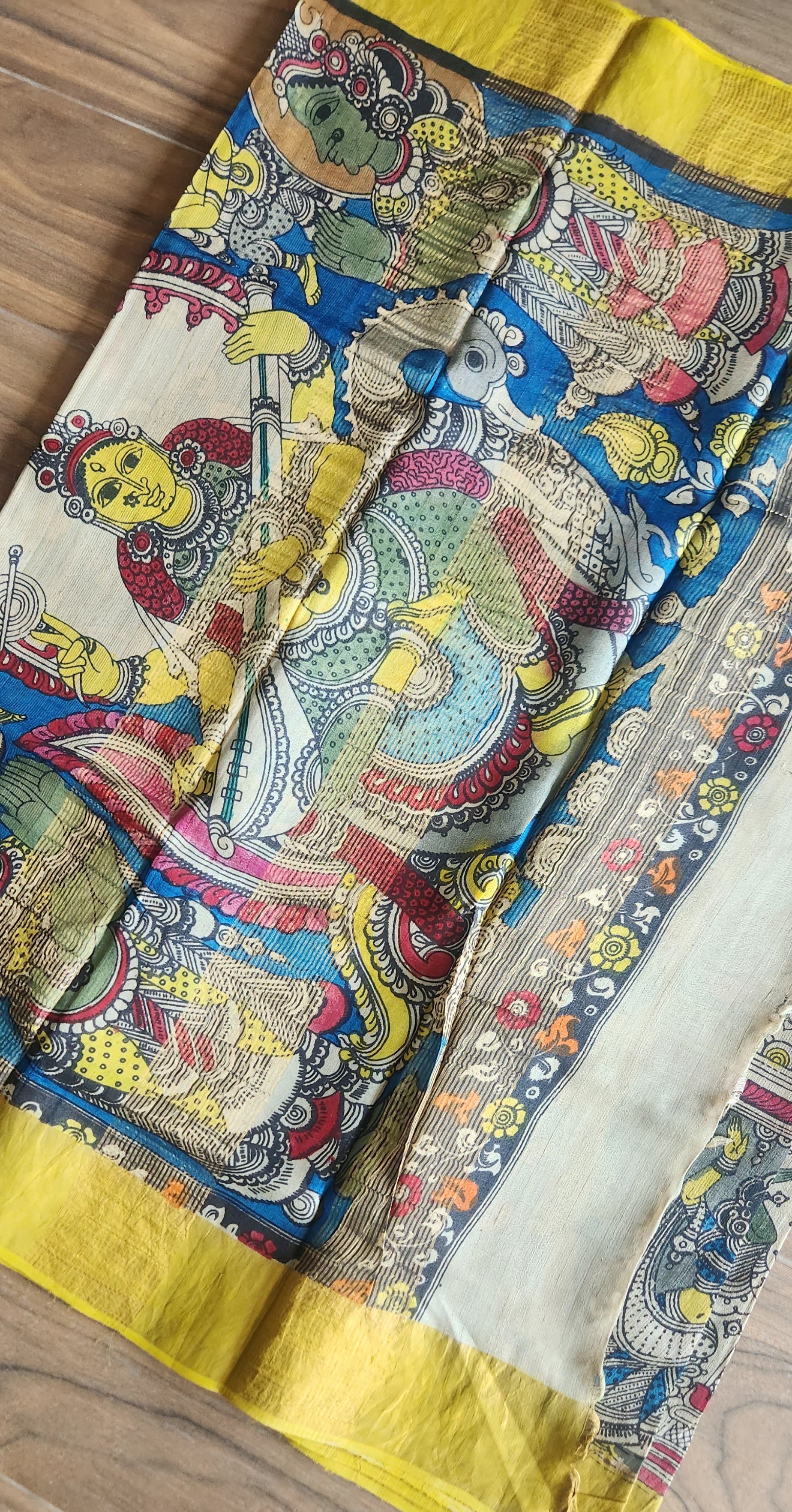 Pen kalamakari saree designer saree handmade saree Saraswati saree
