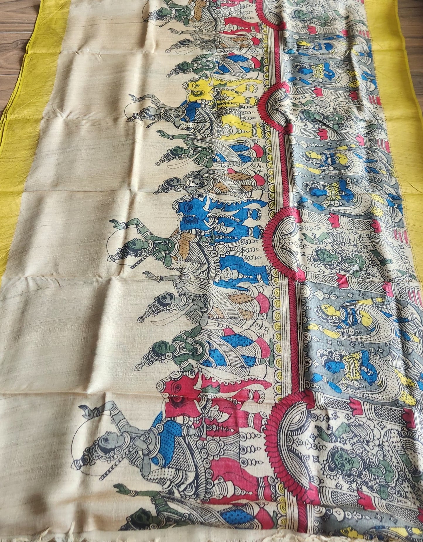 Pen kalamakari saree designer saree handmade saree Saraswati saree