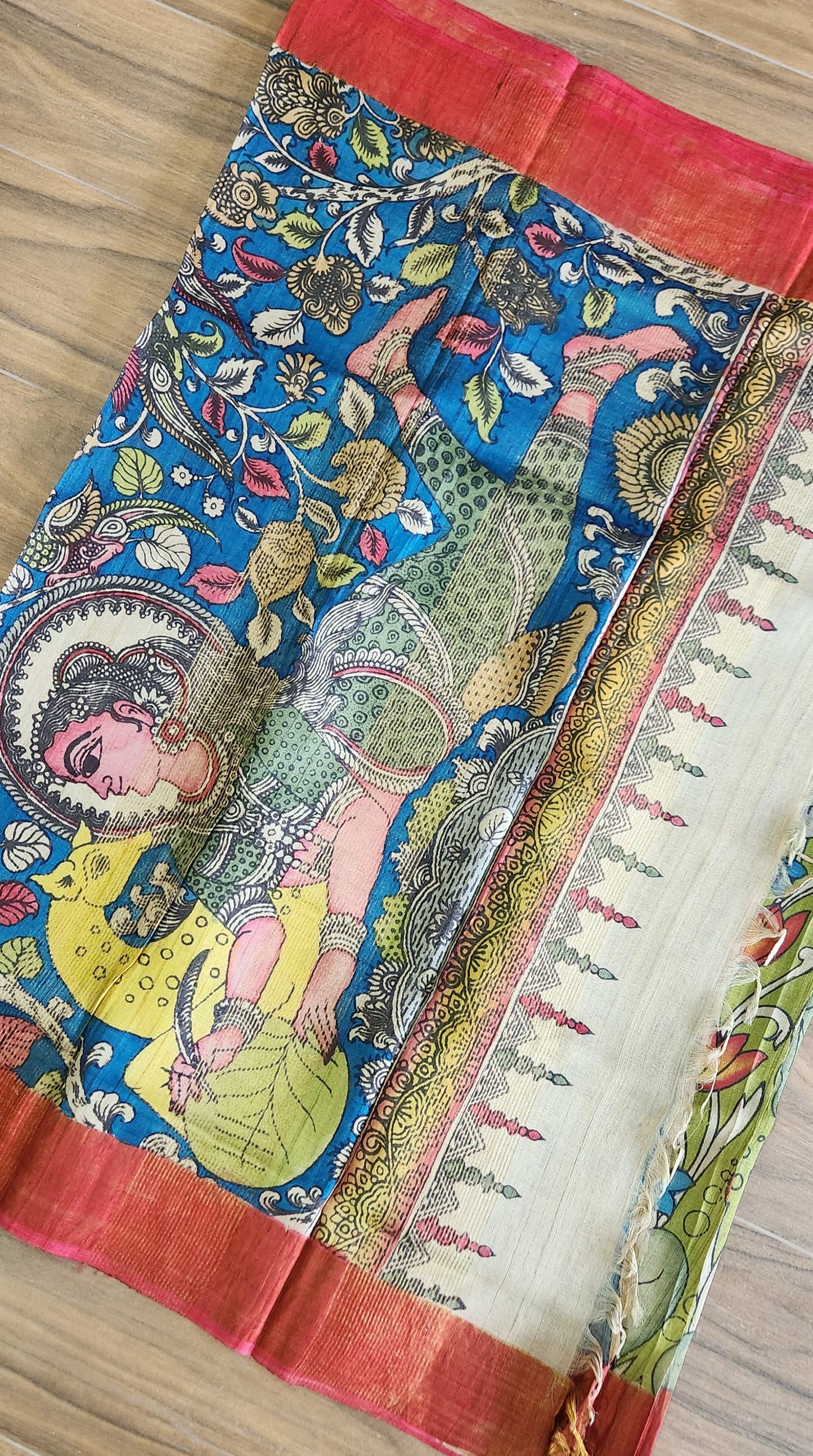 Pen kalamkari saree green saree saree for Mehndi function silk saree pattu saree designer saree Indian gifts