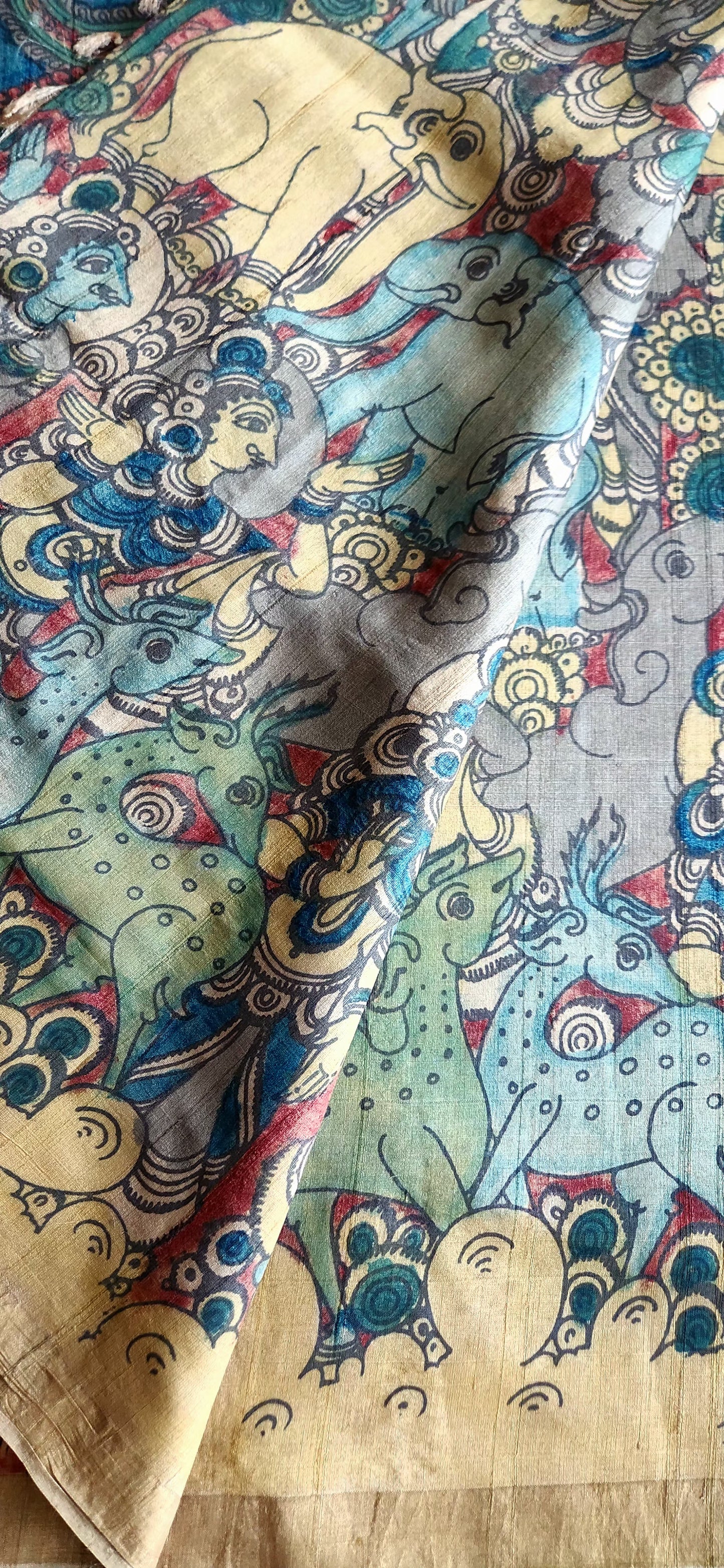 Pen kalamkari saree handmade saree INdian sarees saree for wedding unique saree Indian sarees iTokri kalahasti saree