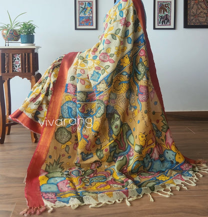 KALAMKARI SILK SAREE - KANHA