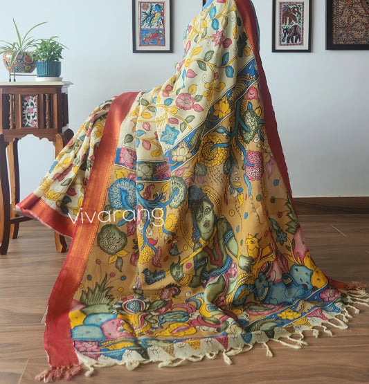 KALAMKARI SILK SAREE - KANHA