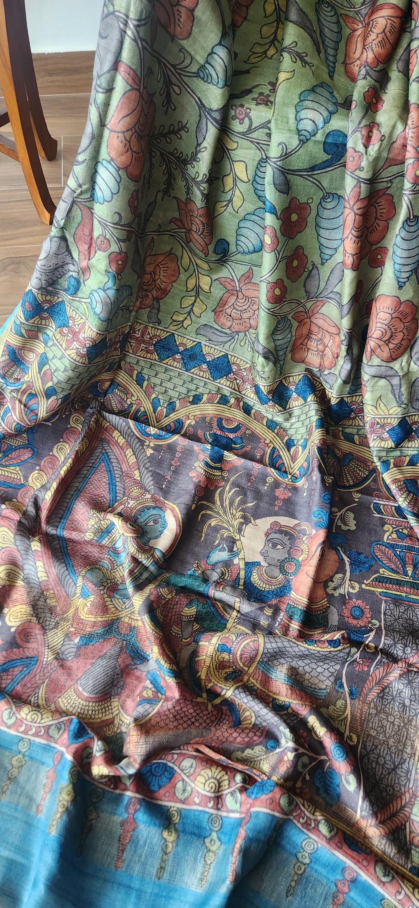 Pen kalamkari saree tussar saree Indian sarees wedding shopping
