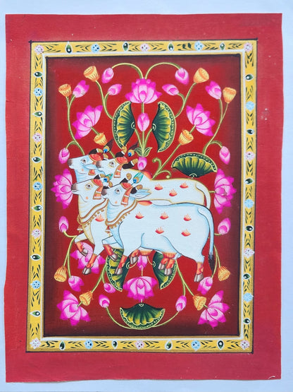 Pichwai painting wall painting cows painting