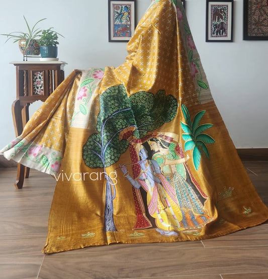 PICHWAI HANDPAINTED SAREE