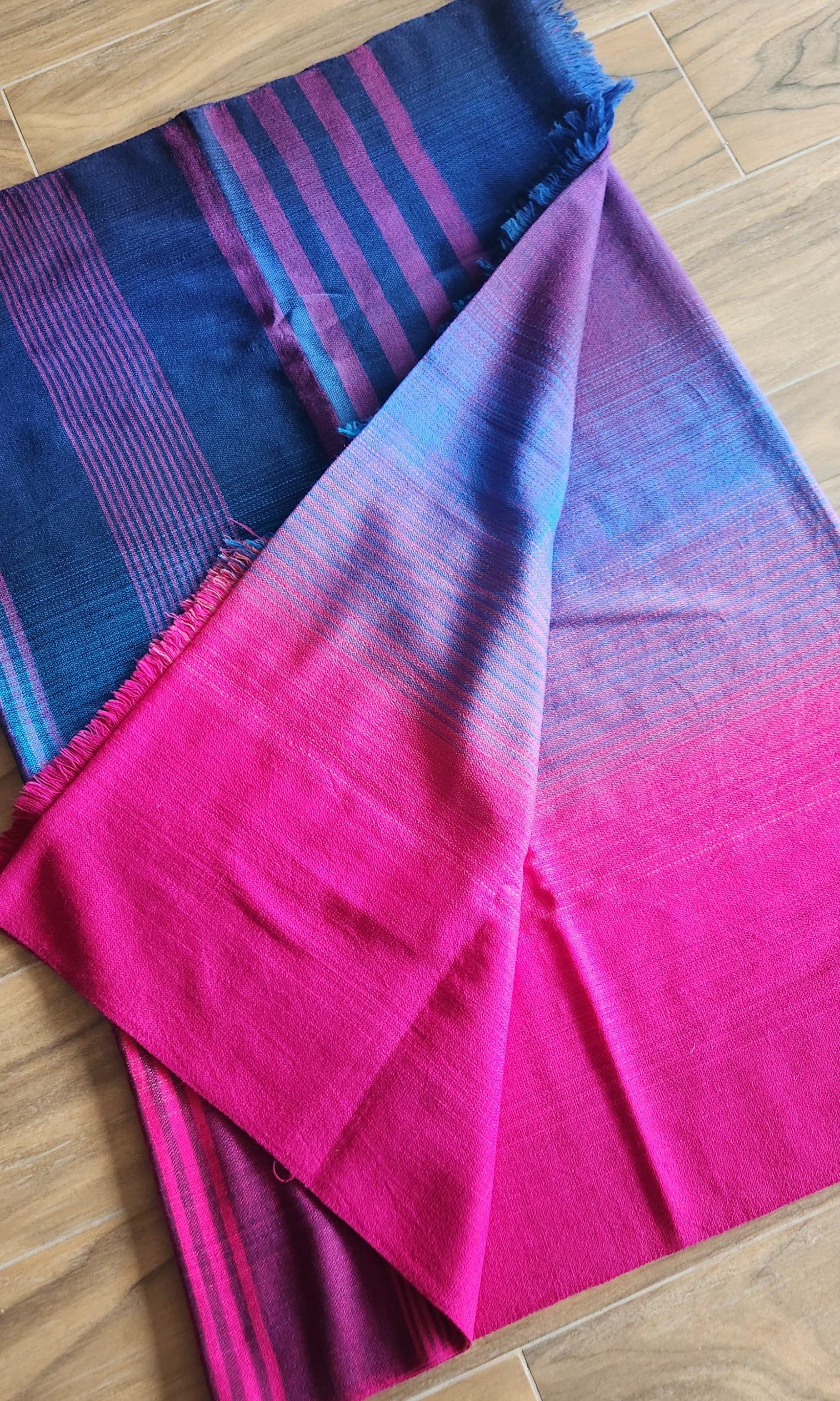 Pink saree merino wool saree saree for winters