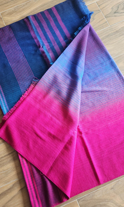 Pink saree merino wool saree saree for winters