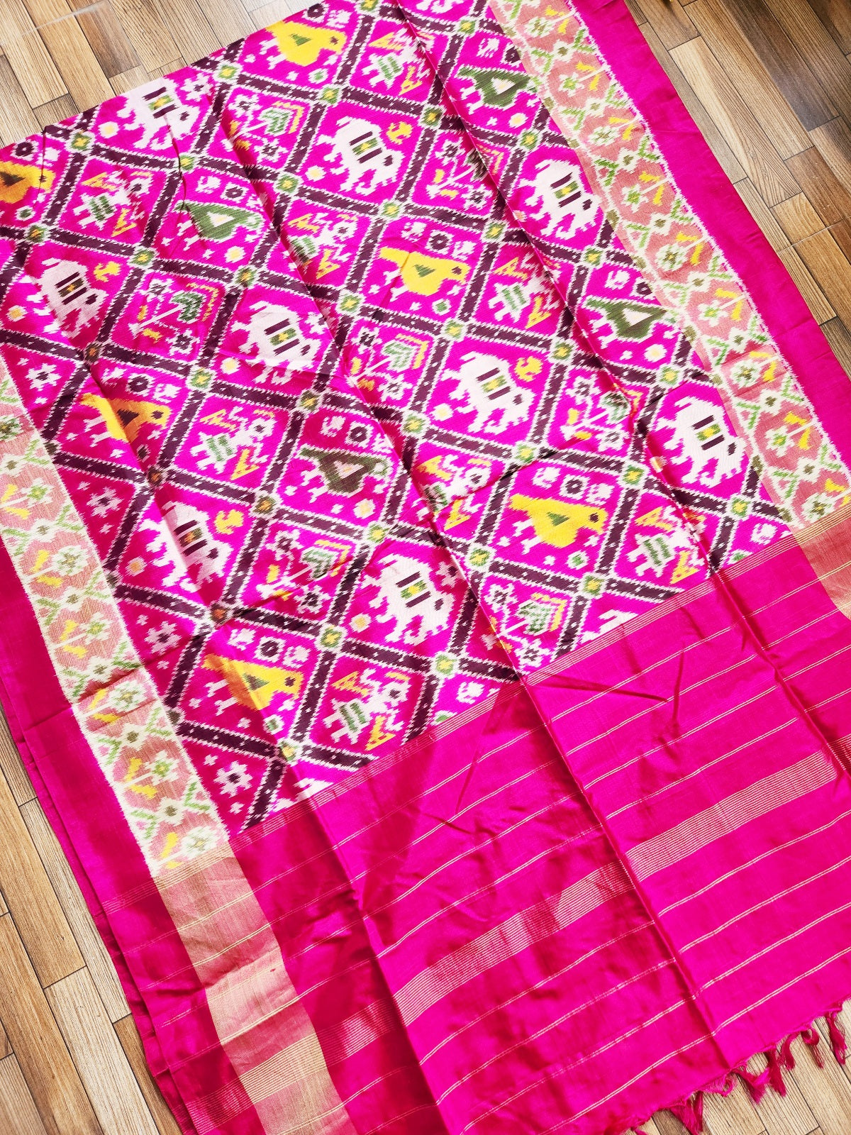 Patola Silk Dupatta Pink dupatta Handloom Indian gifts Wedding Shopping  ikat dupatta