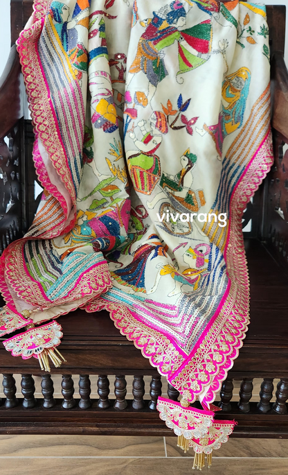 RAmayana kantha dupatta designer dupatta Indian gifts wedding shopping
