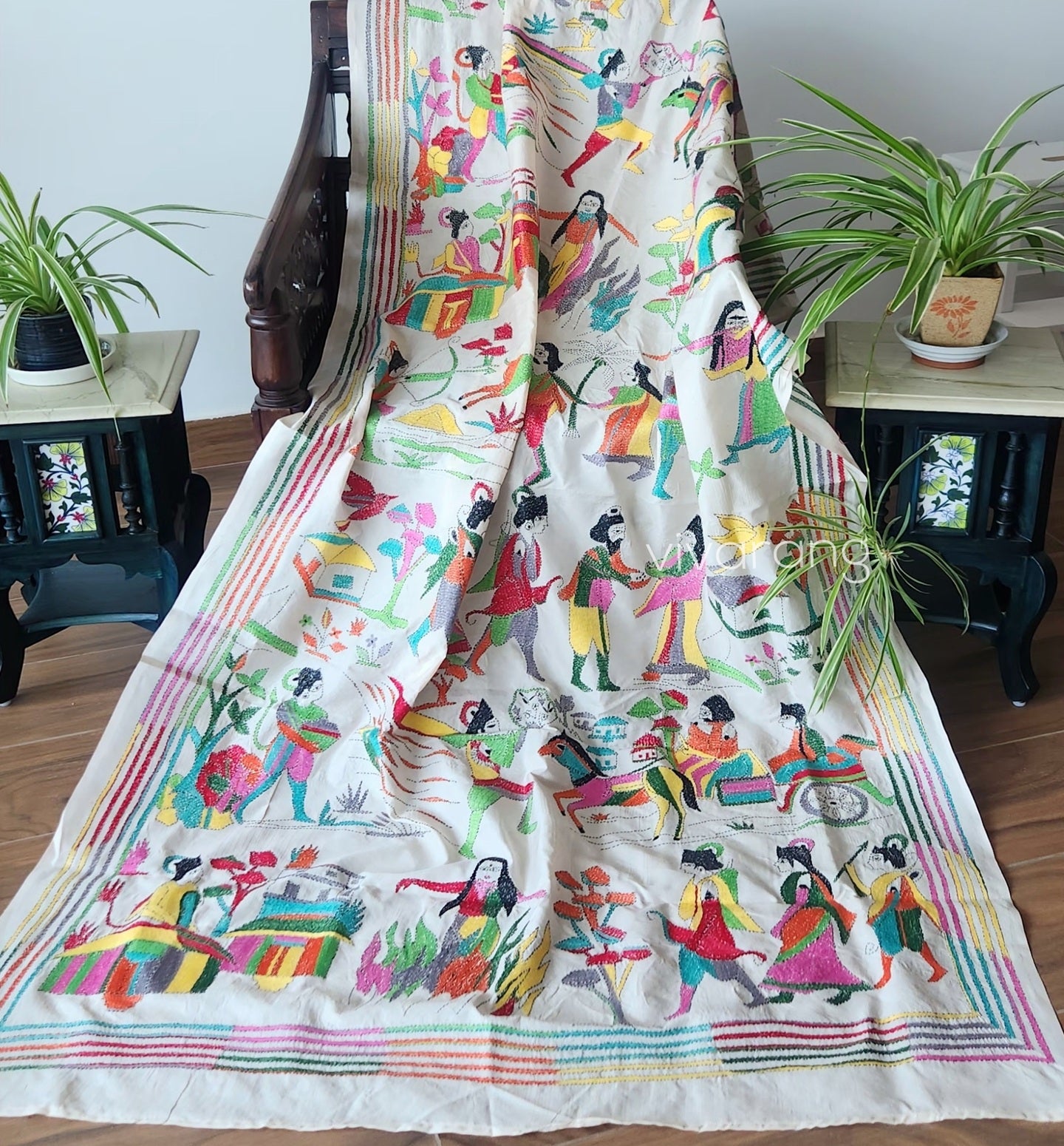 Ramayana dupatta kantha dupatta handmade gifts Indian gifts designer dupatta