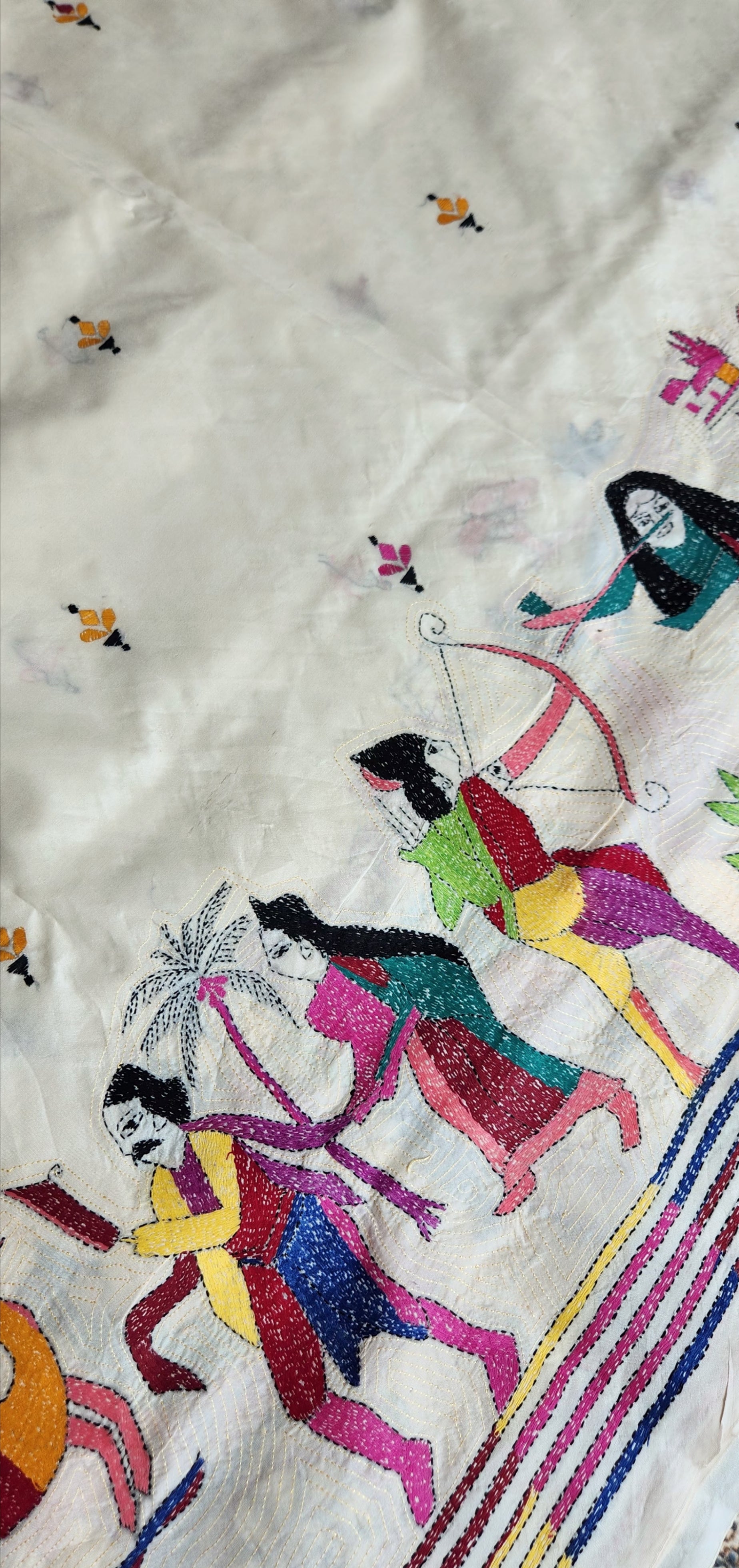 Ramayana saree kantha saree silk saree handmade gifts saree for wedding designer saree