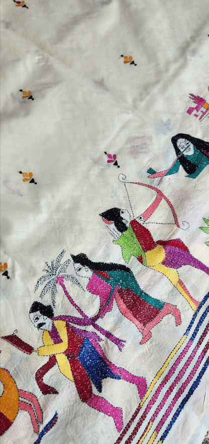 Ramayana saree kantha saree silk saree handmade gifts saree for wedding designer saree