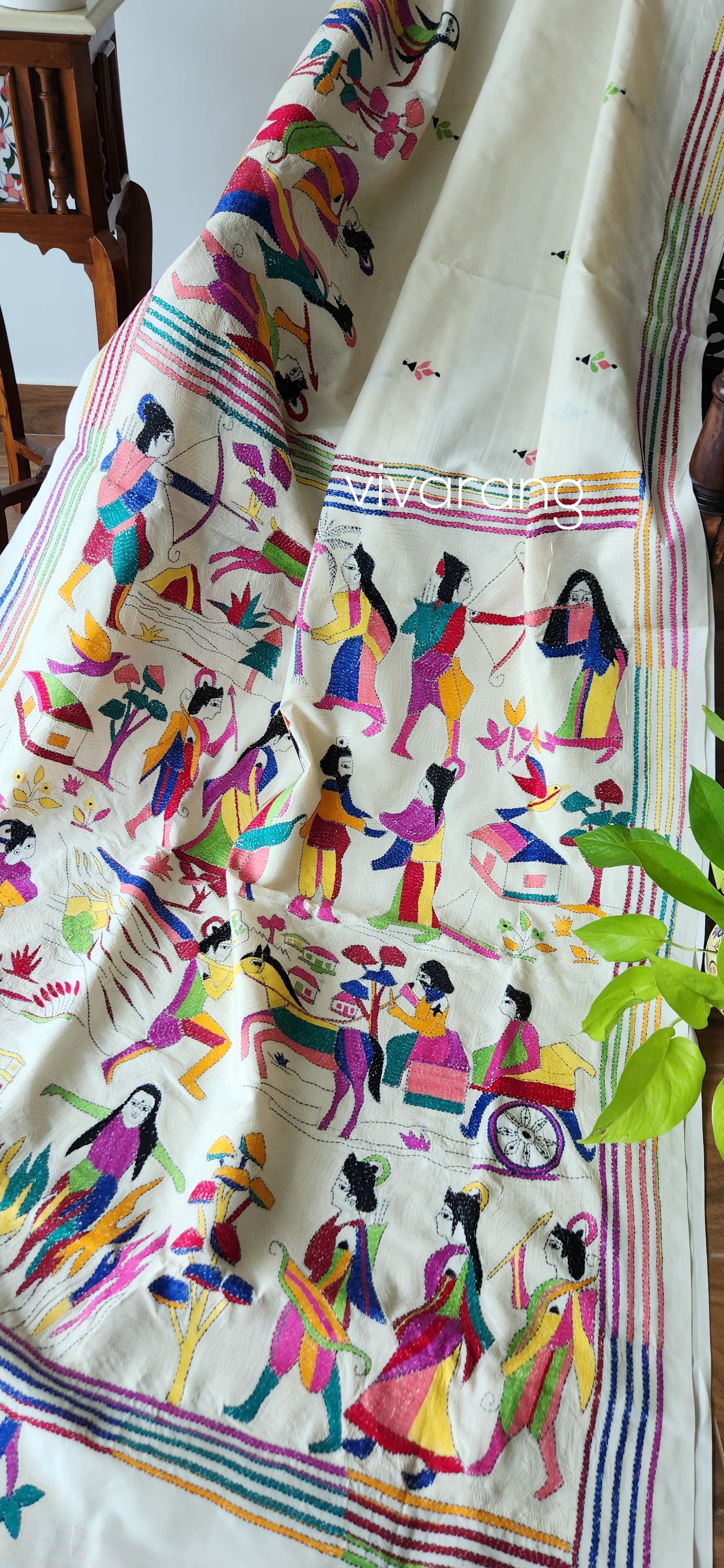 Ramayana saree kantha saree silk saree wedding gift wedding ssree saree for Diwali
