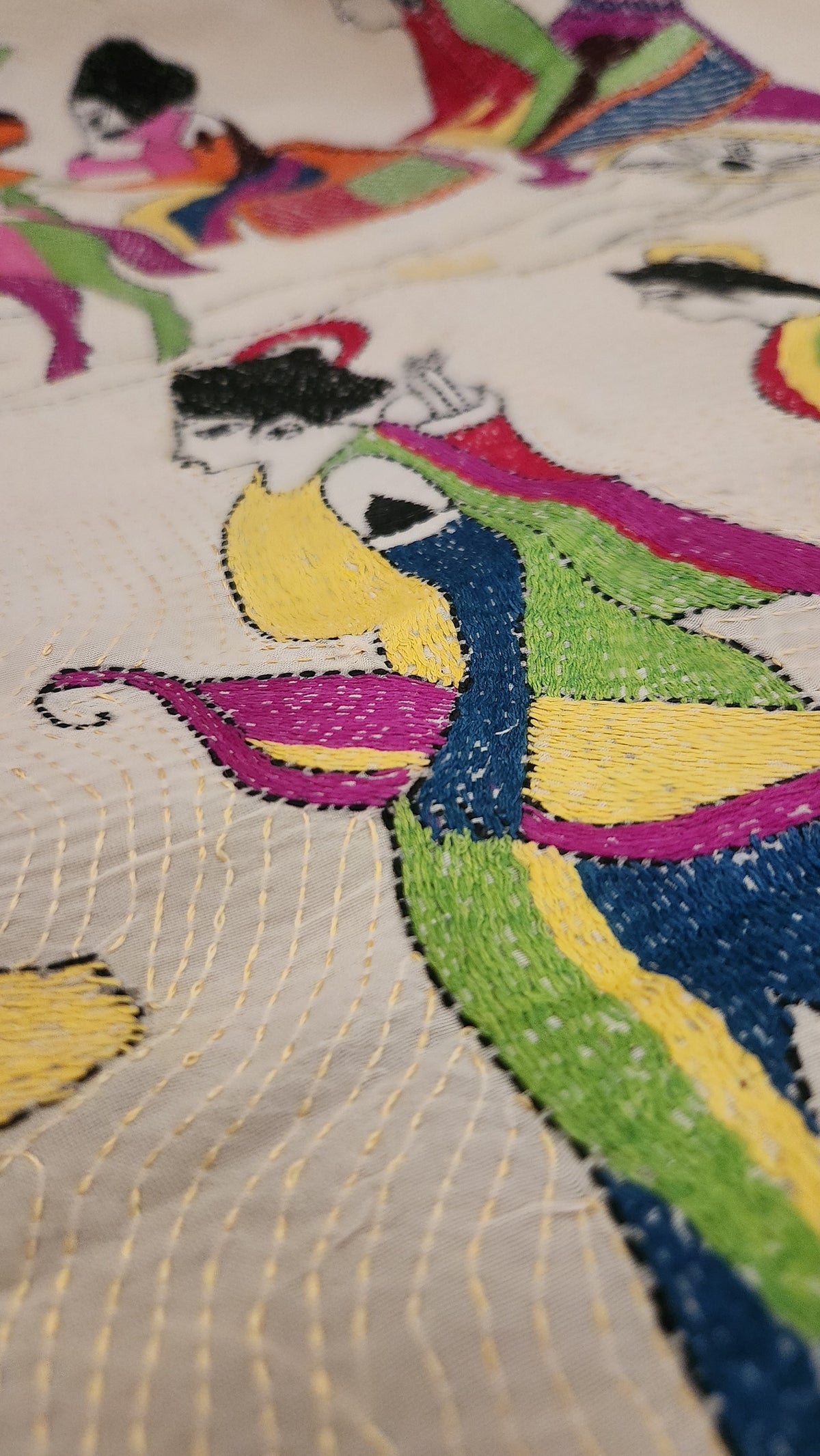 kantha dupatta Ramayana dupatta designer dupatta handmade dupatta Diwalishopping shekantha iTokri Indian gifts wedding gift 