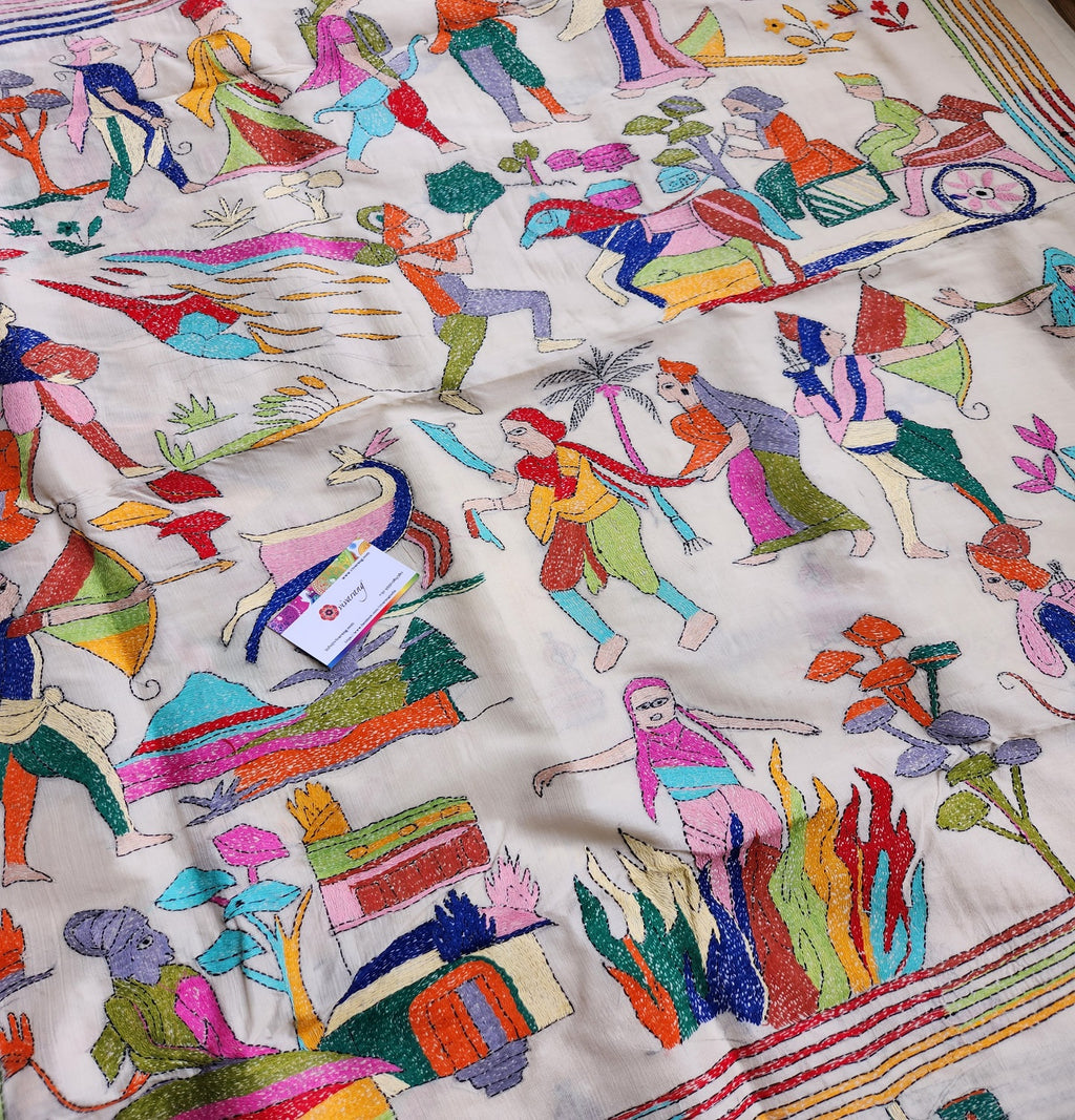 kantha saree sareesonline designersaree sarees kanthaonline ramayana saree