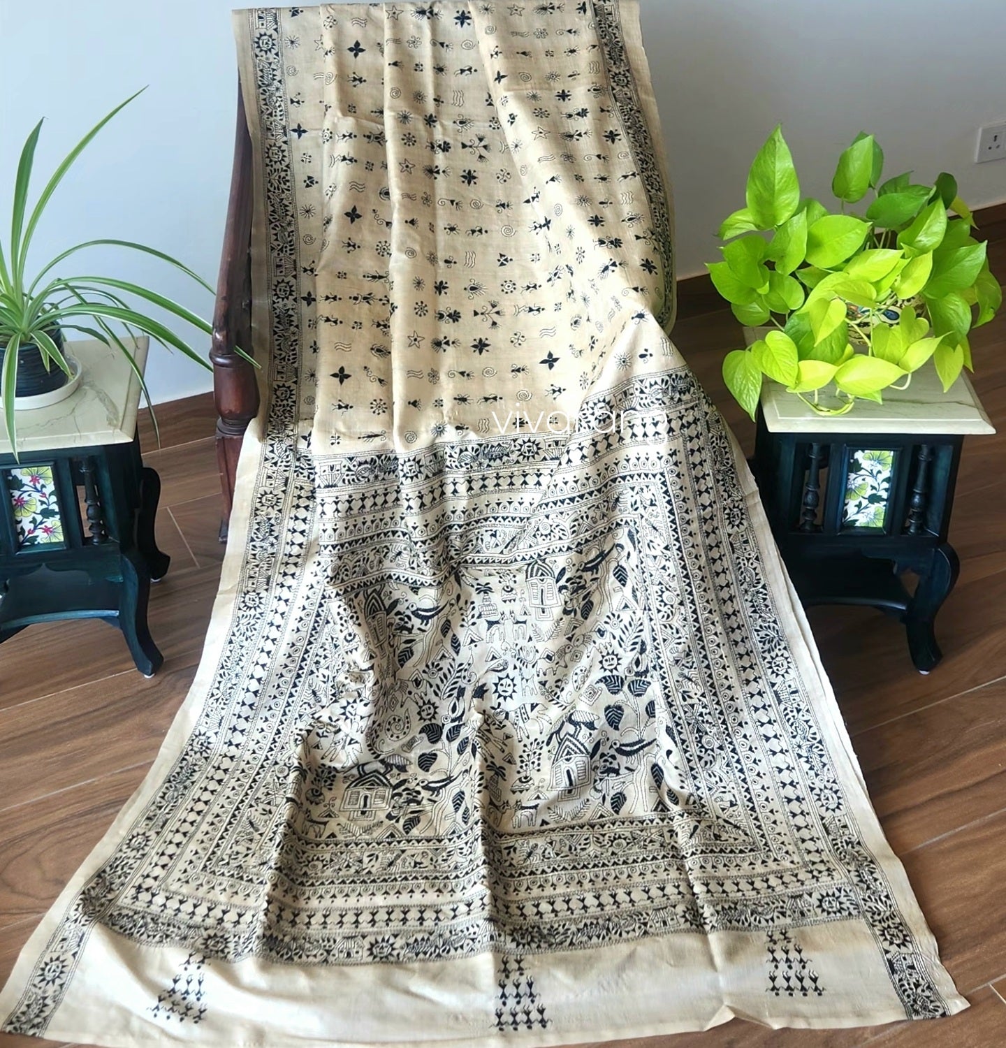 Warli saree kantha saree silk saree designer saree handmade gifts