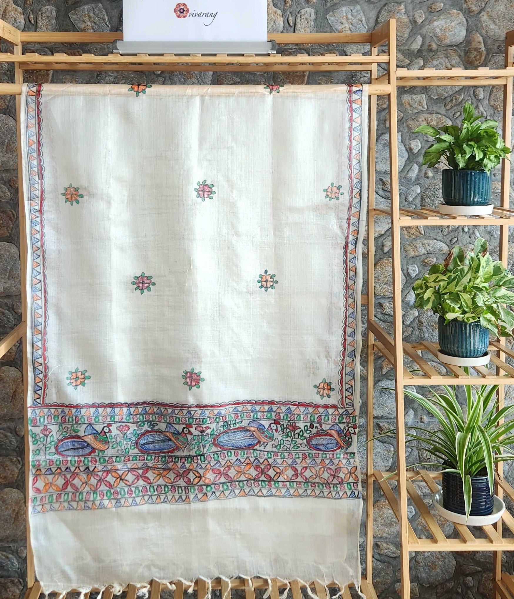 Madhubani stole Indian gifts handmade gifts Corporate gifts wedding favours