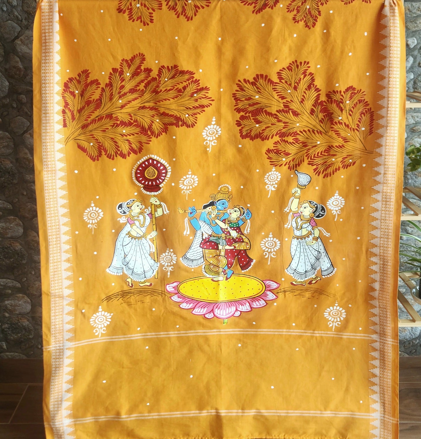 yellow dupatta pattachitra dupatta haldi outfit Indian gifts
