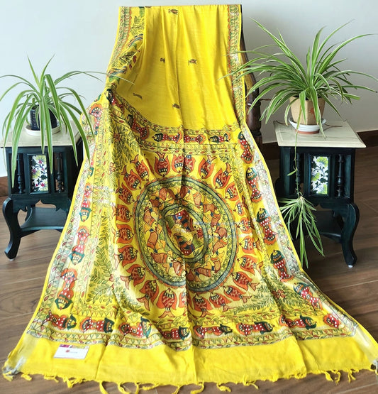 MADHUBANI LINEN SAREE