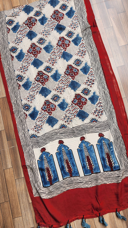 AJRAKH SILK STOLE
