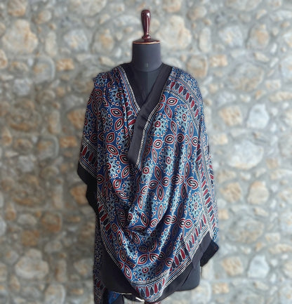 ajrakh dupatta blue dupatta for mehndi function 