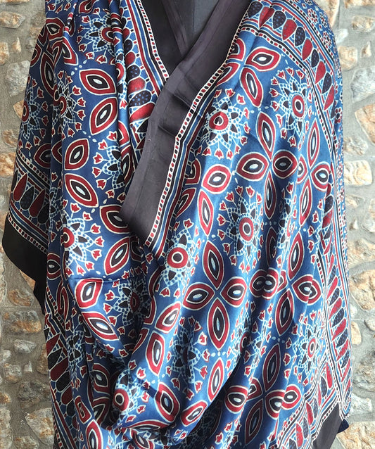 ajrakh dupatta blue dupatta dupatta for office