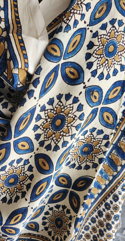 ajrakh dupatta blue dupatta dupatta for office ivory dupatta