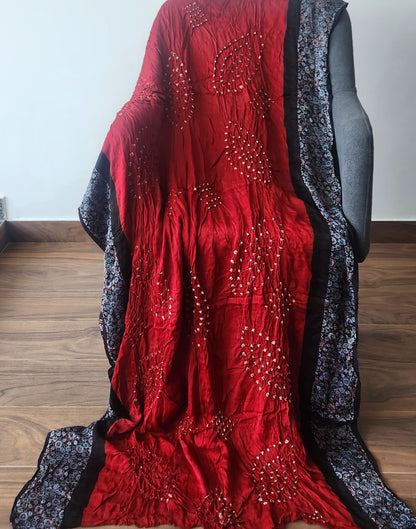 AJRAKH BANDHANI SILK SAREE