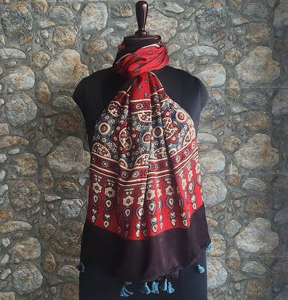 AJRAKH SILK STOLE