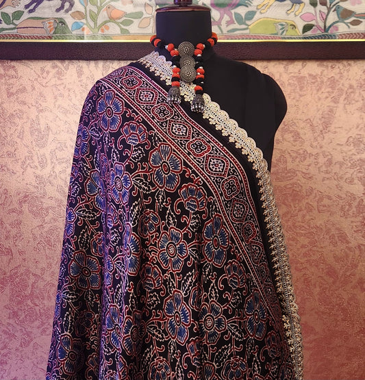 AJRAKH SILK DUPATTA