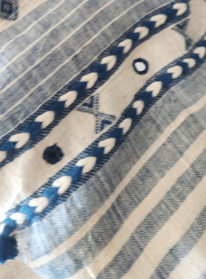 bhujodi dupatta officewear dupatta designer dupattacotton dupatta handloom dupatta Indian gifts White dupatta mirrorwork dupatta