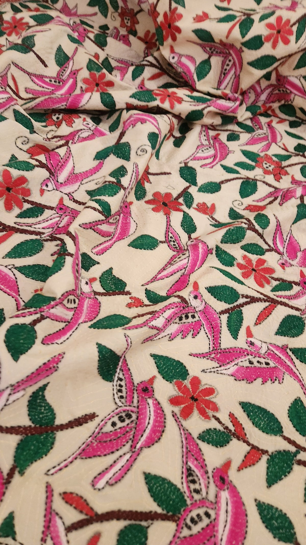 birds kantha dupatta handmade dupatta shekantha iTokri Indian gifts deigner dupatta