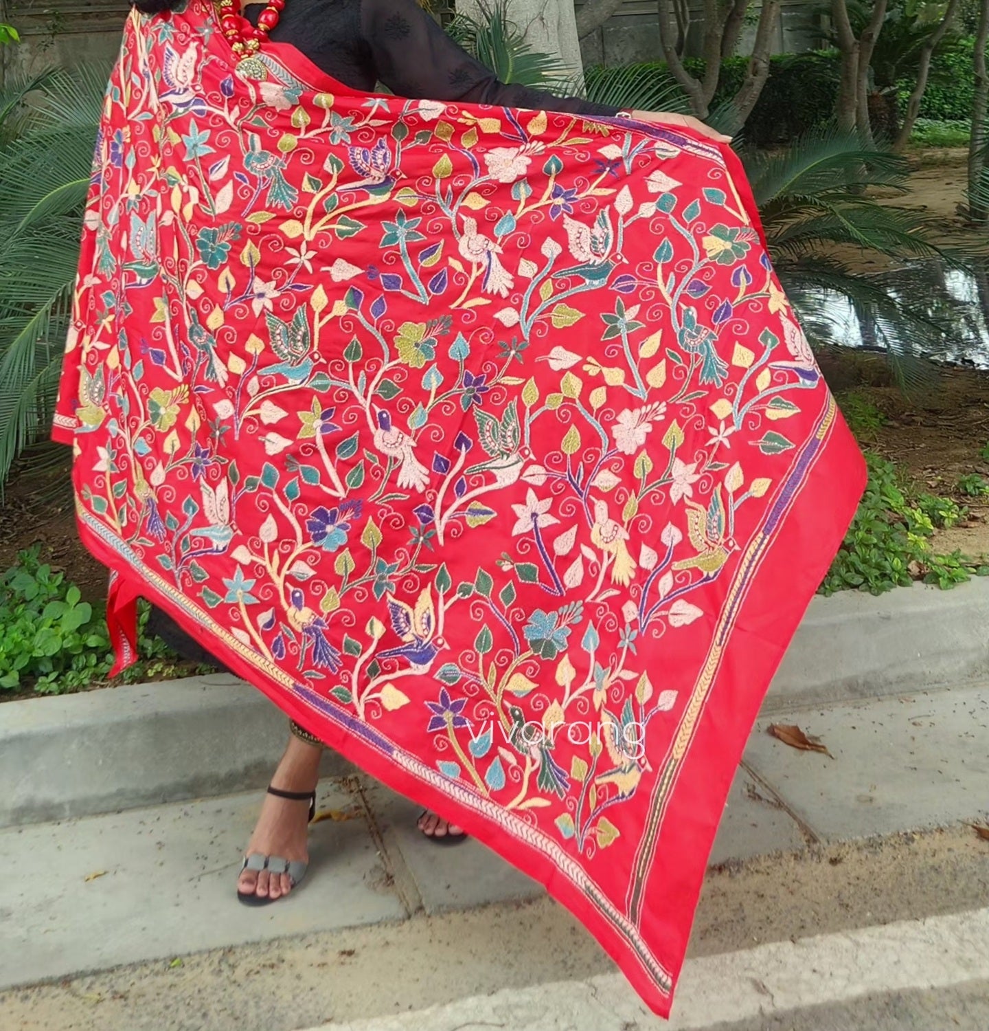 BIRDS KANTHA DUPATTA