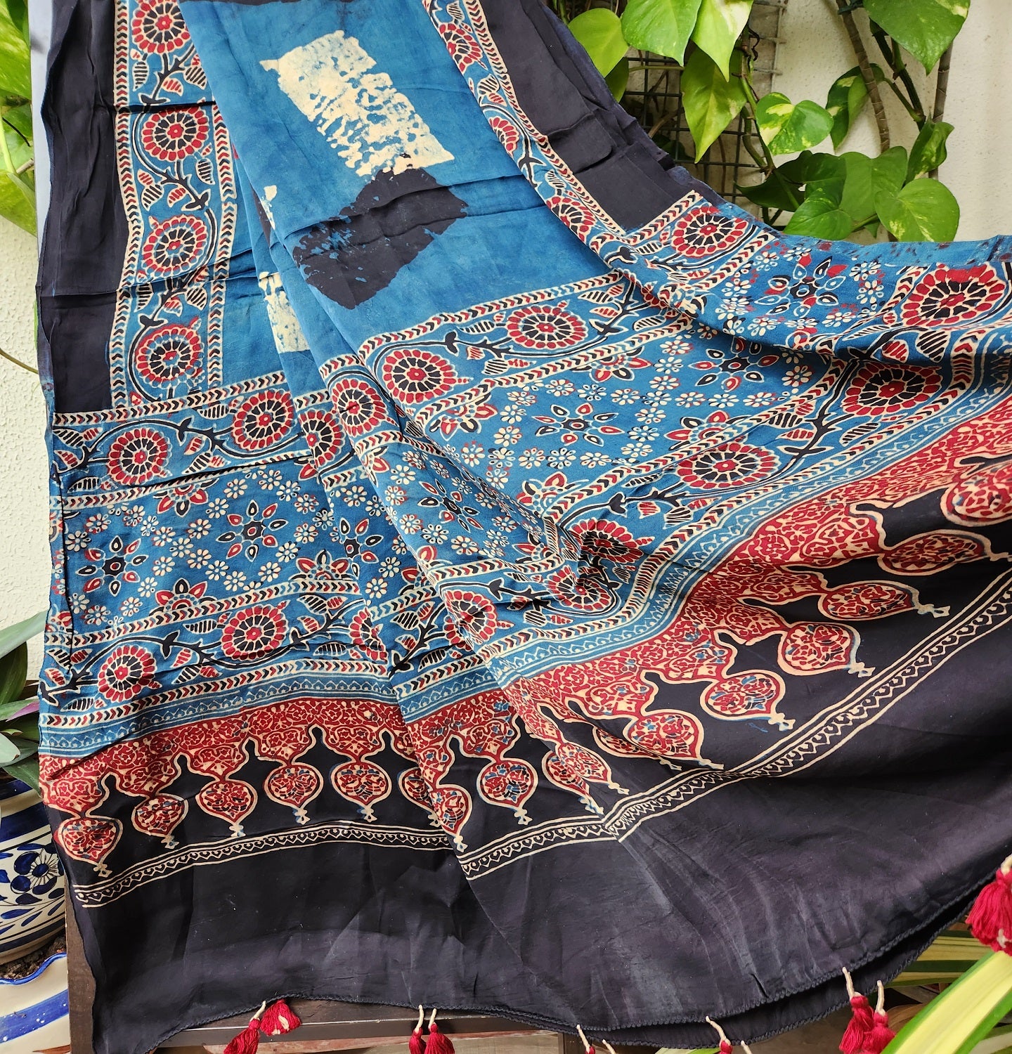 AJRAKH SILK DUPATTA