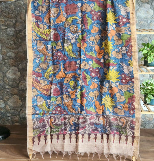 KALAMKARI SILK DUPATTA - Matsya