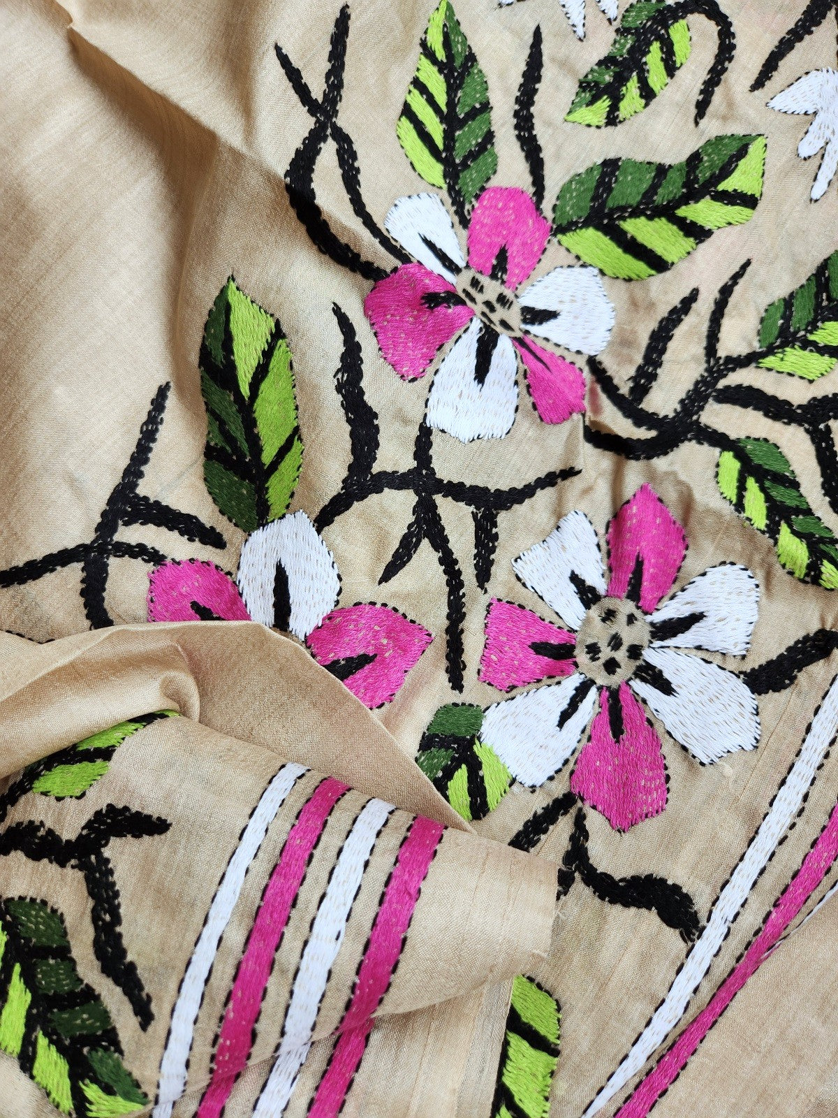 kantha saree shekantha iTokri designer saree saree for gifting pure silk saree handmade saree Indian sarees
