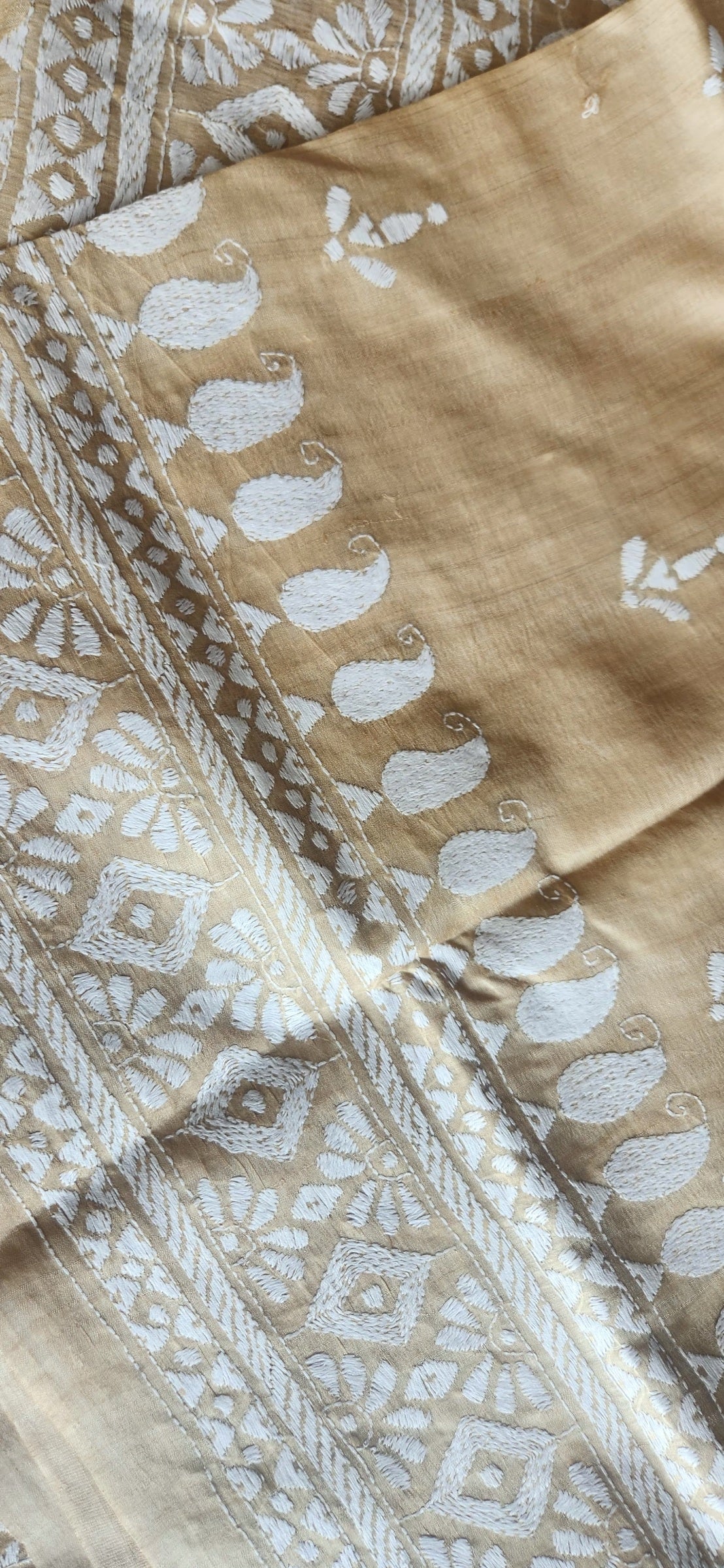 kantha saree tussar saree subtle saree saree for Mom designer saree