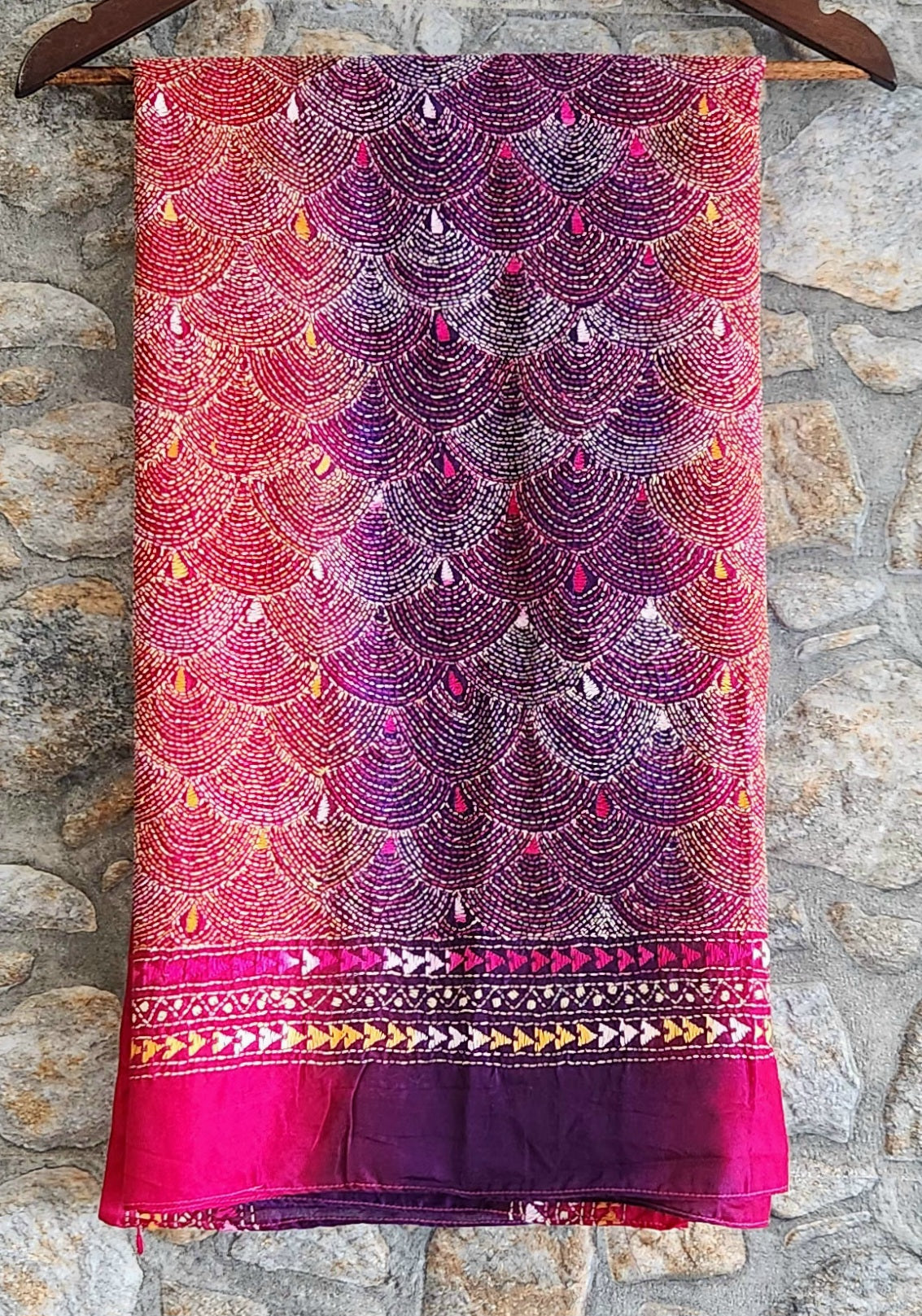 kantha dupatta pink dupatta