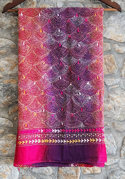 kantha dupatta pink dupatta
