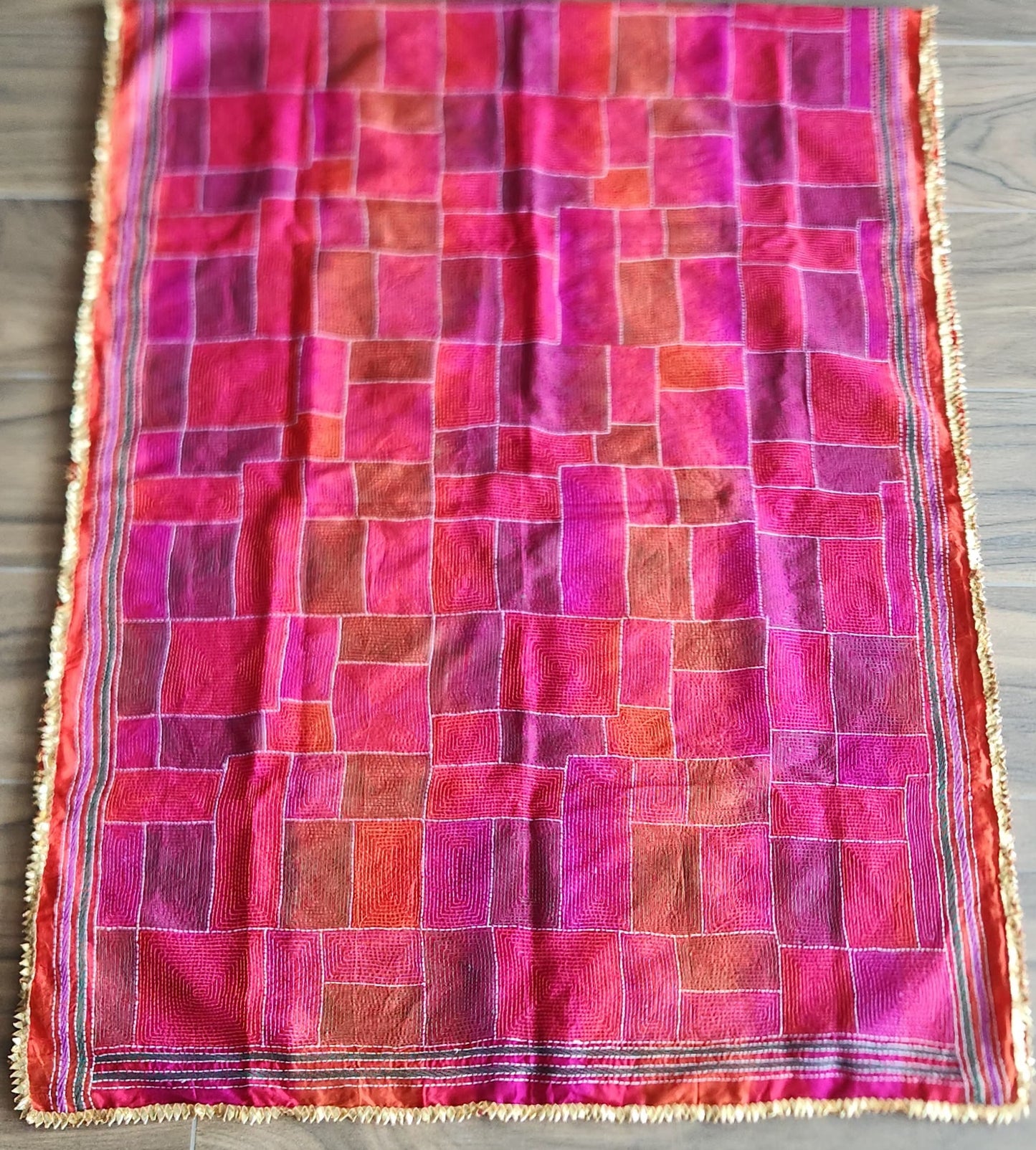 kantha dupatta silk dupatta pink dupatta red dupatta wedding dupatta