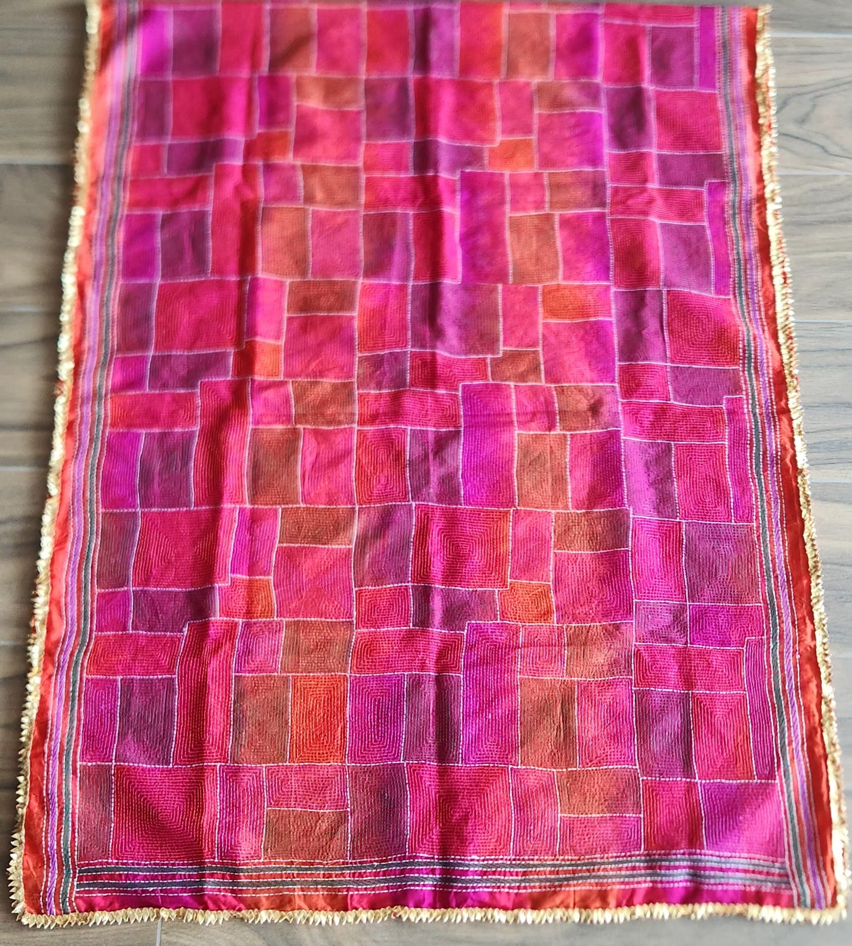 kantha dupatta silk dupatta pink dupatta red dupatta wedding dupatta