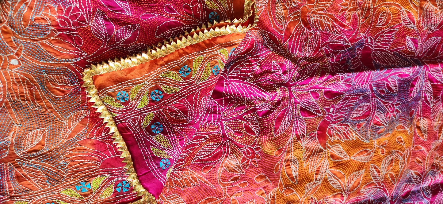 kantha dupatta silk dupatta pink dupatta red dupatta wedding dupatta