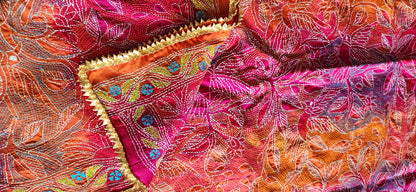kantha dupatta silk dupatta pink dupatta red dupatta wedding dupatta