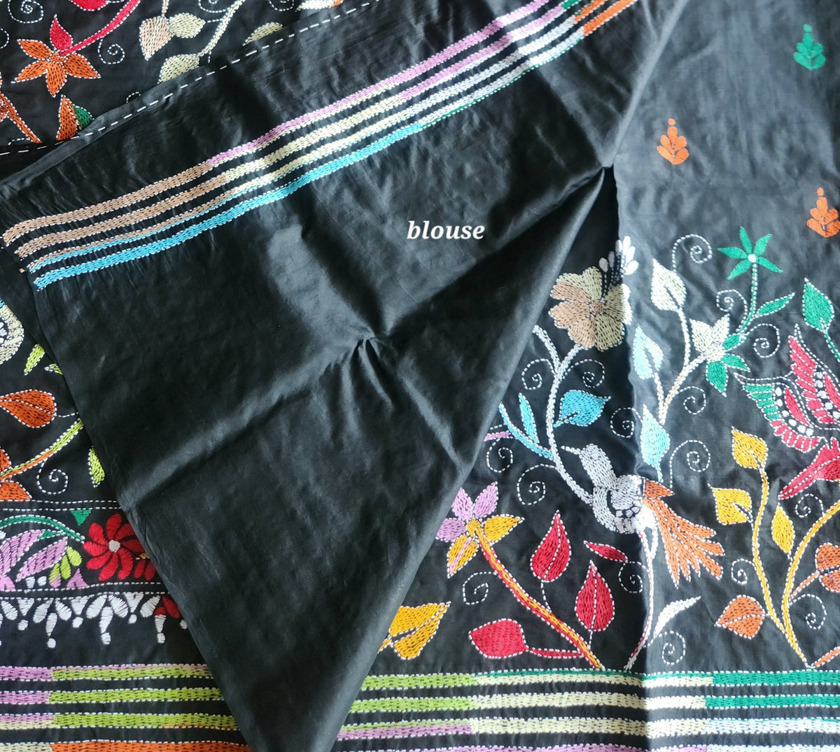 BIRDS KANTHA SAREE