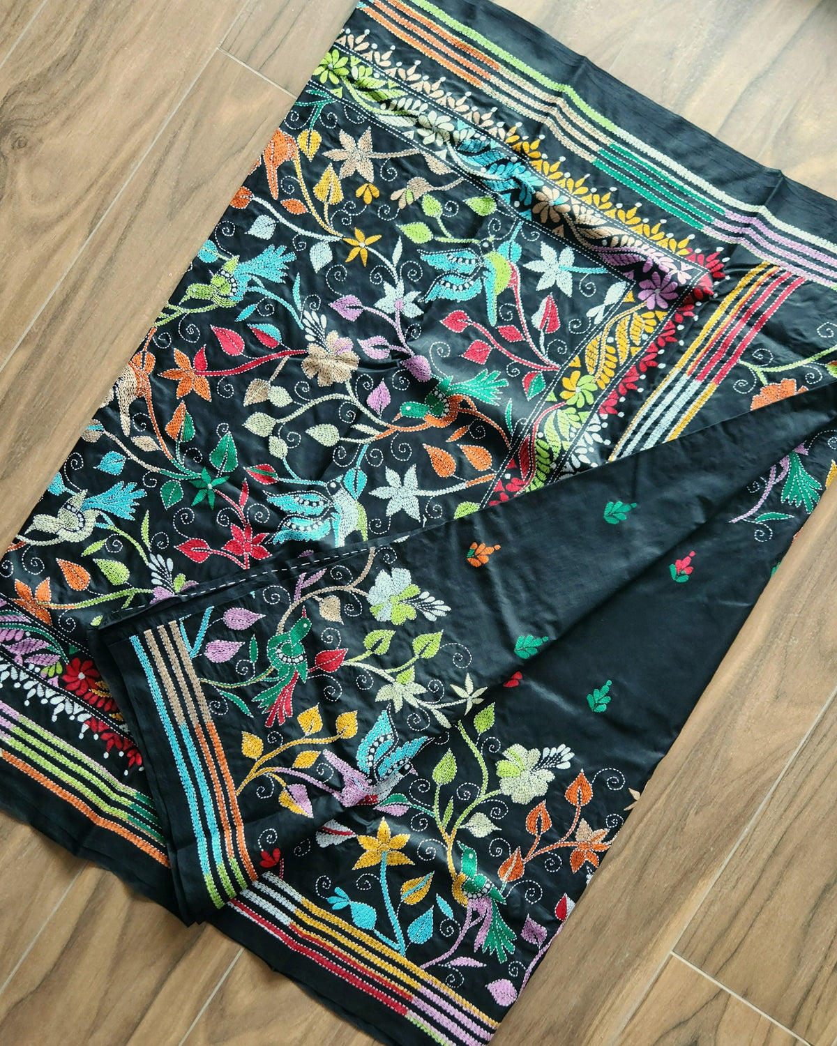 BIRDS KANTHA SAREE