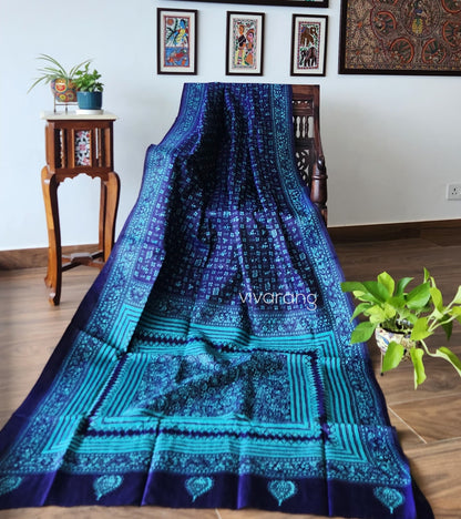 kantha saree designer saree anniversary gift sarees Indian handmade saree silk saree Warli saree